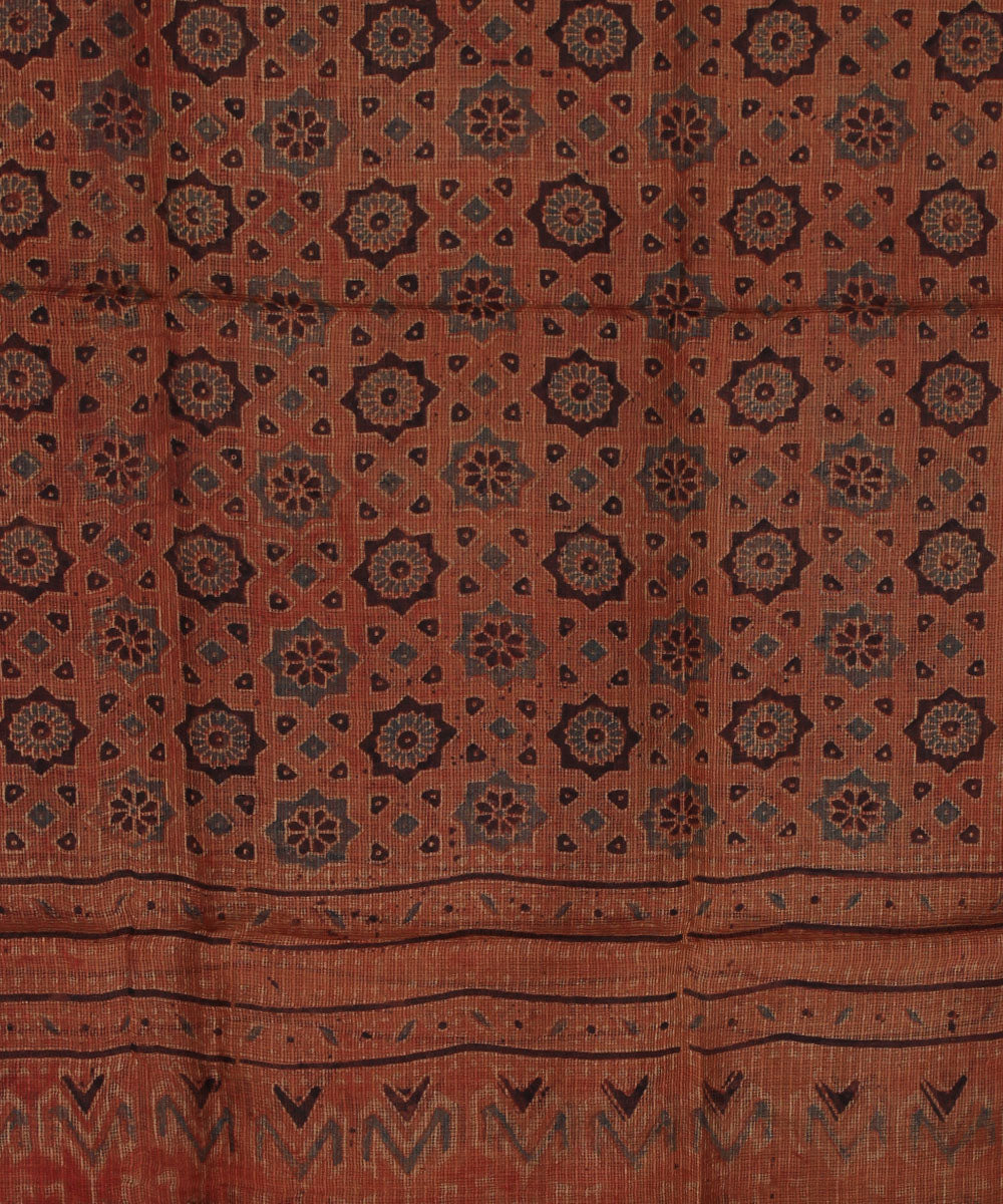Red black handloom kota ajrakhdupatta