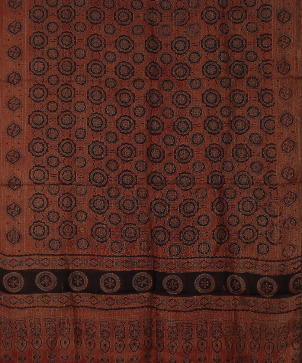 Red black handloom kota ajrakh dupatta