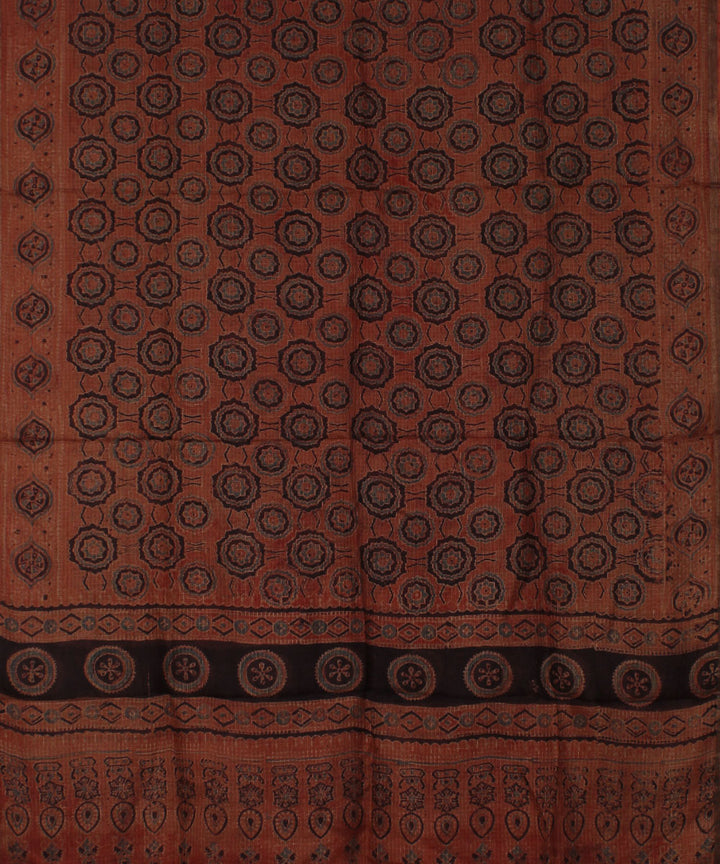 Red black handloom kota ajrakh dupatta