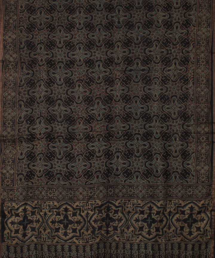 Black brown handloom kota ajrakh dupatta