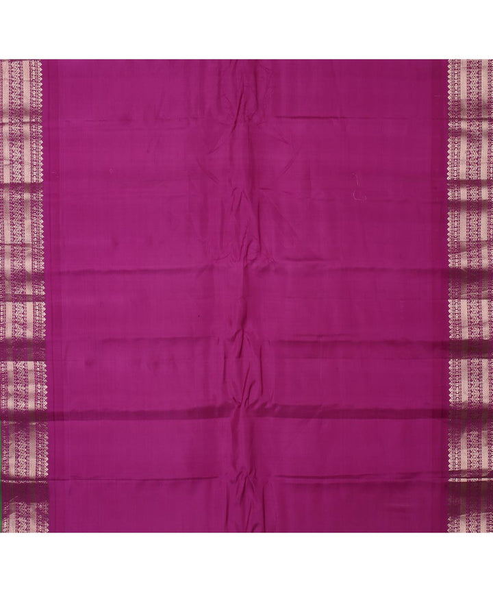 Mustard purple handwoven gadwal silk saree