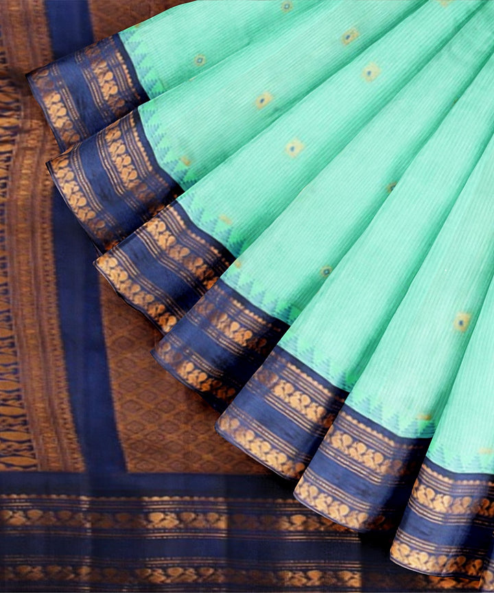 Celeste blue handwoven gadwal silk saree