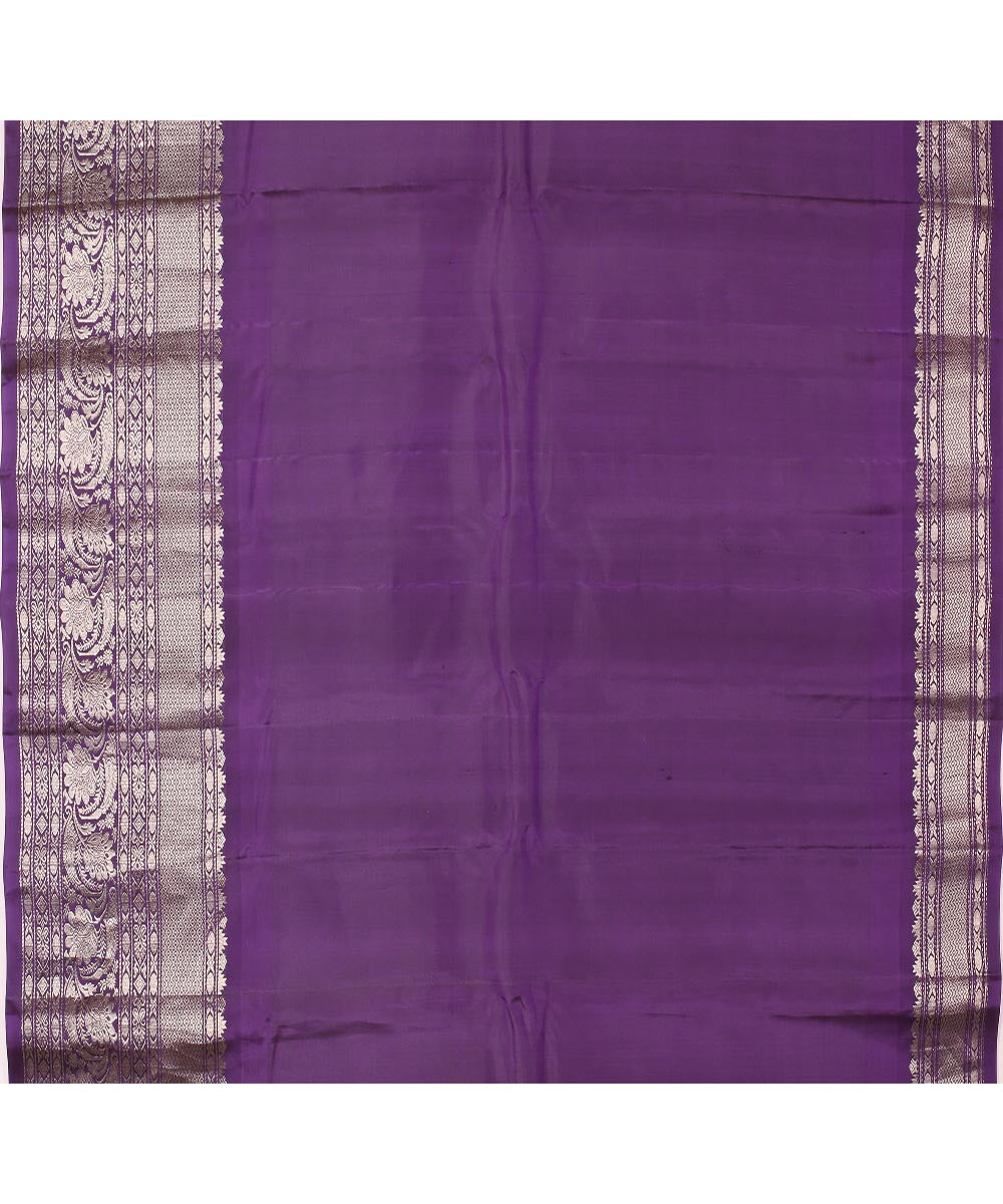 Pink blue handwoven gadwal silk saree