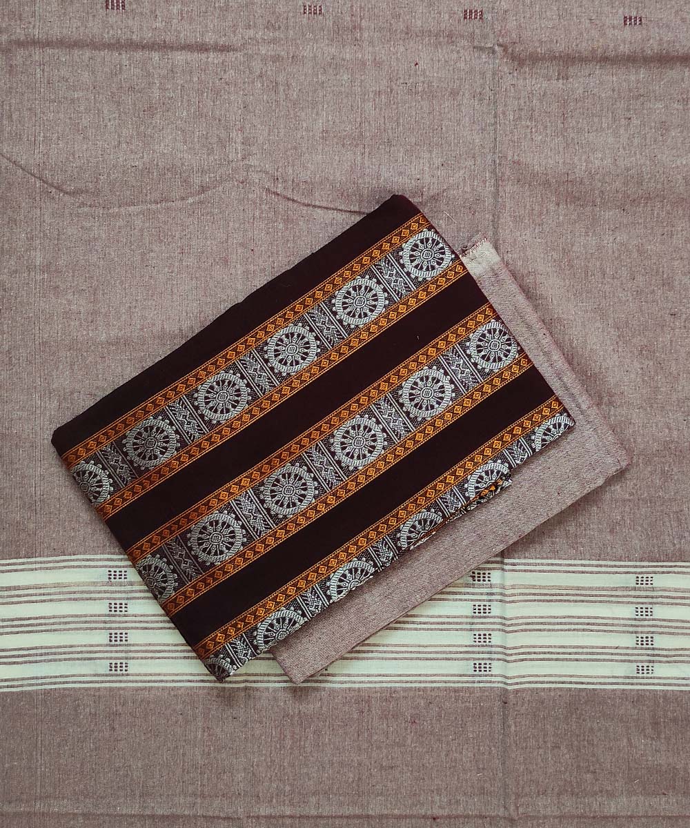 3pc Brown handwoven cotton sambalpuri dress material