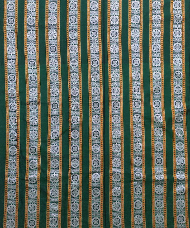 3pc Dark green cream handwoven cotton sambalpuri dress material