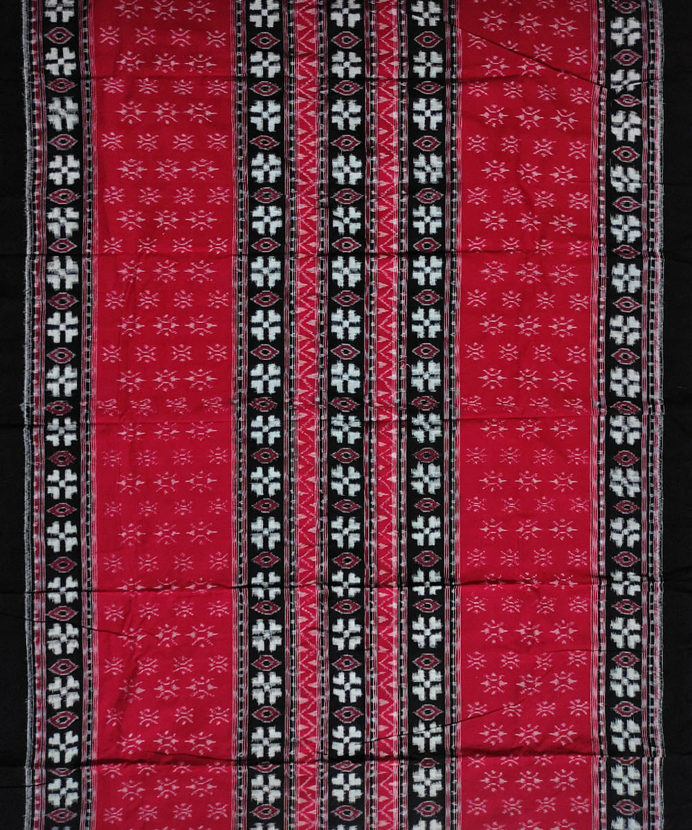 Red black handloom cotton sambalpuri dress material