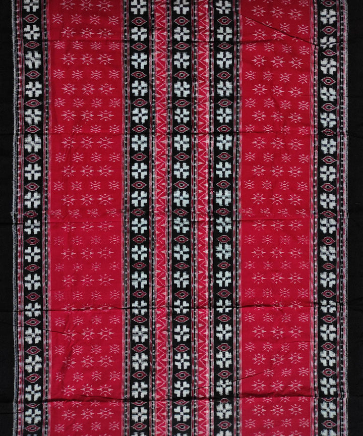 Red black handloom cotton sambalpuri dress material