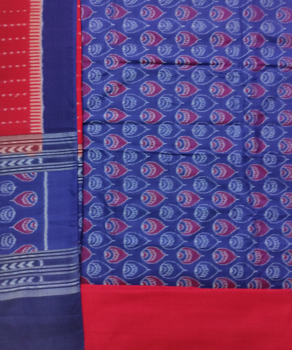 Navy blue red handloom sambalpuri cotton dress material