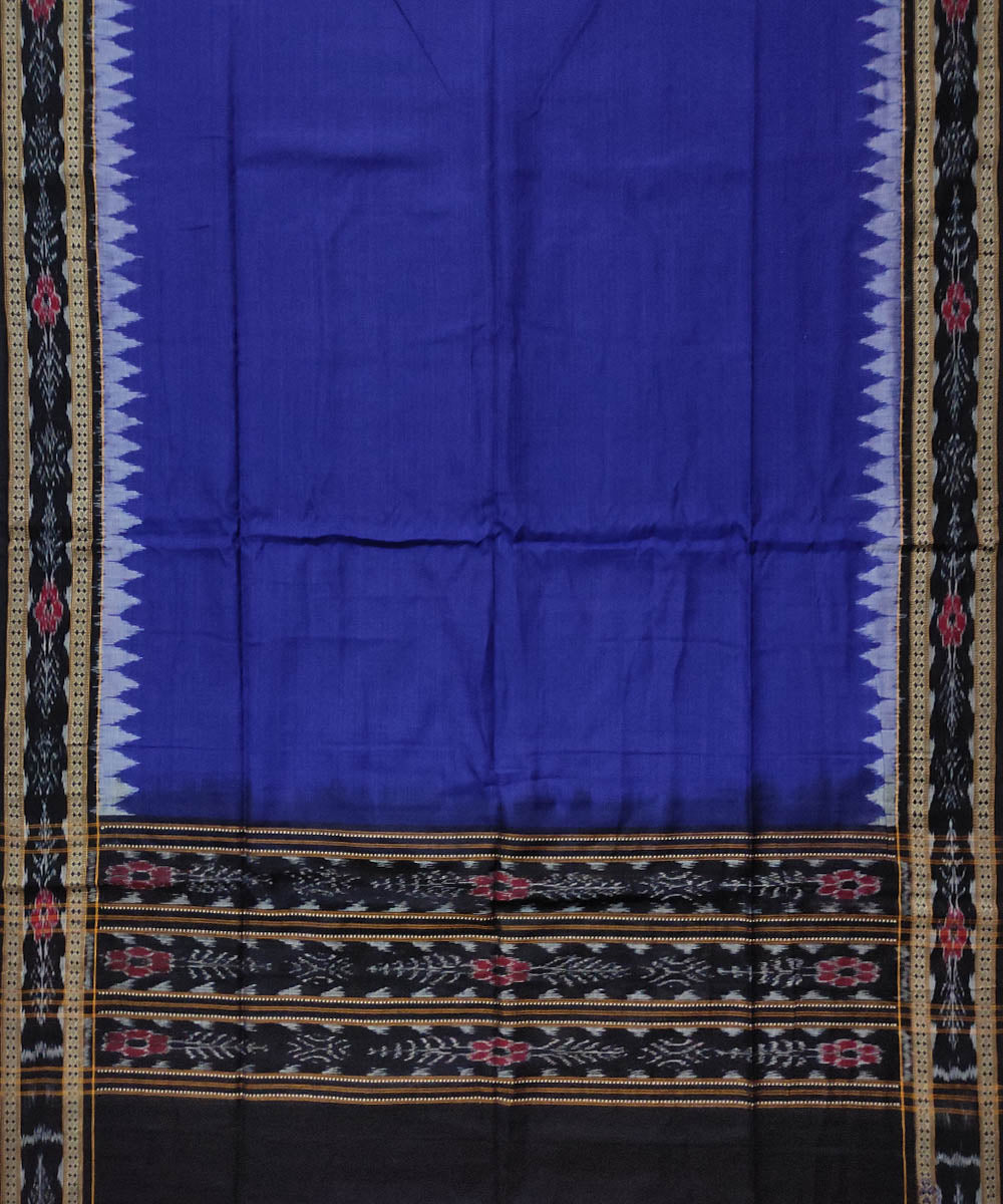 Offwhite blue black handloom cotton sambalpuri dress material