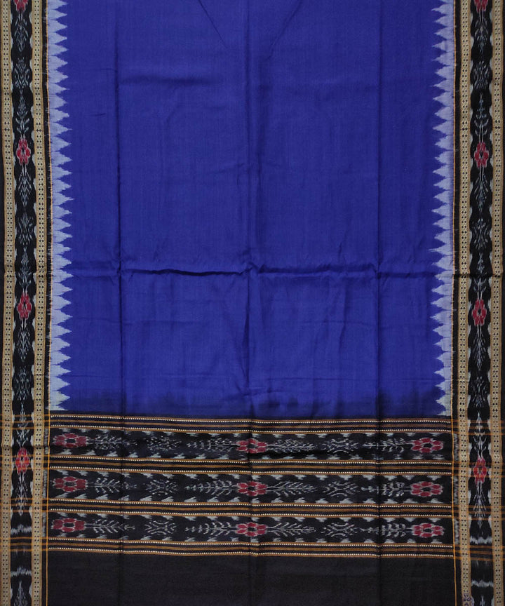 Offwhite blue black handloom cotton sambalpuri dress material