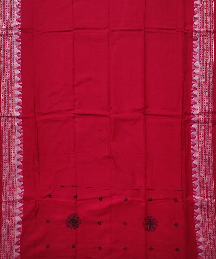 Black red handloom bomkai cotton dress material