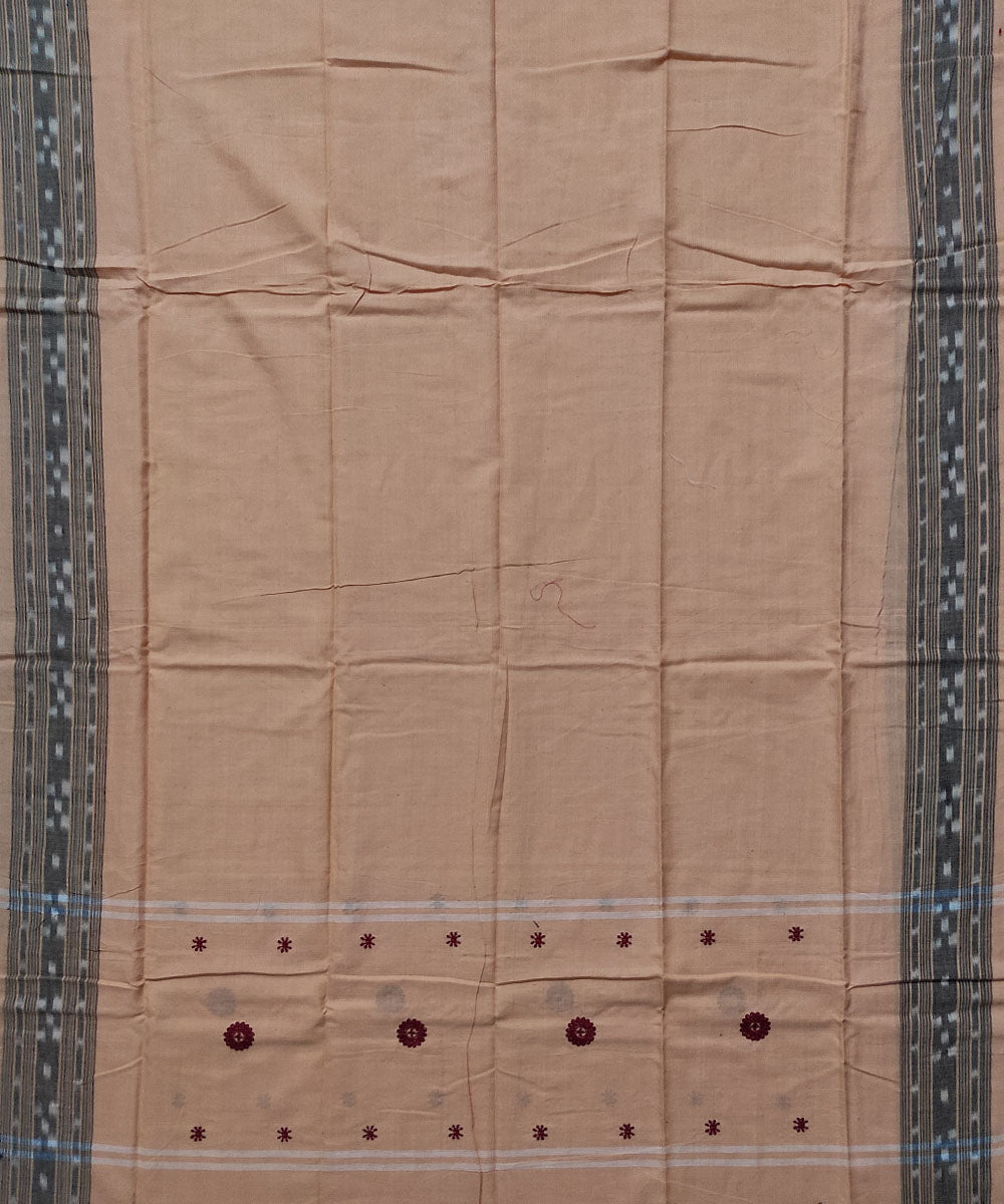 Maroon peach bomkai handloom cotton dress material