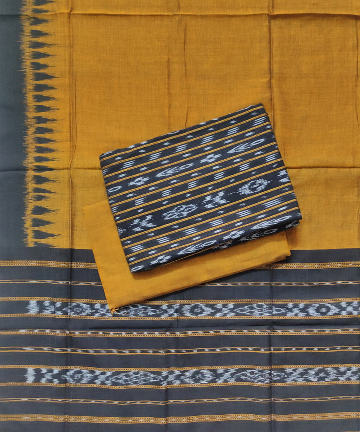 Black mustard handloom cotton sambalpuri dress material