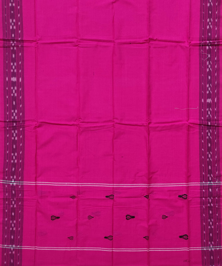 Black pink handloom cotton bomkai dress material