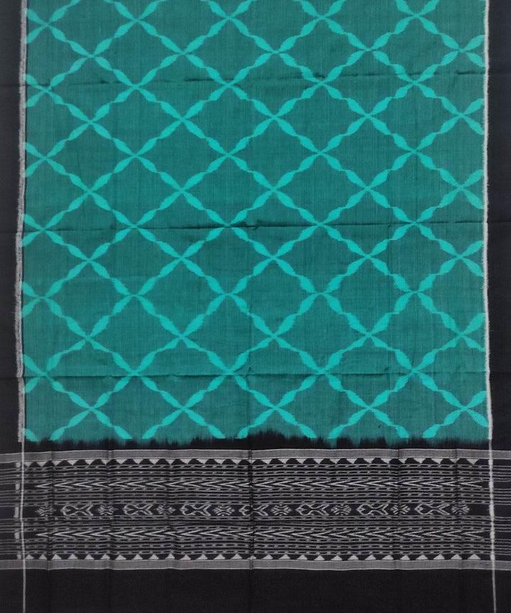 Teel green black handloom cotton sambalpuri dupatta