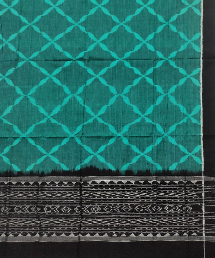 Teel green black handloom cotton sambalpuri dupatta