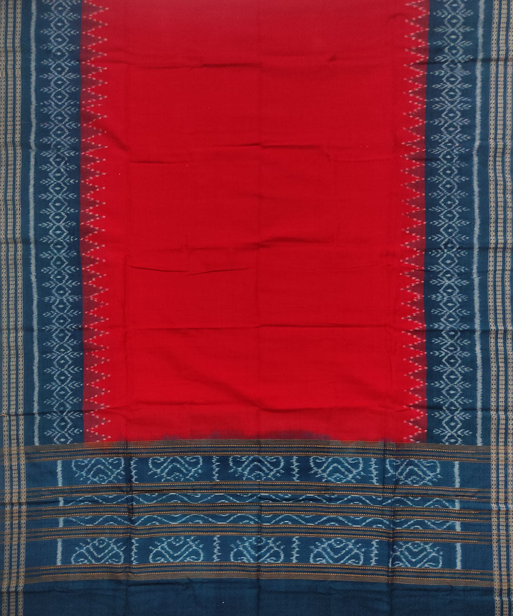 Red blue handloom cotton sambalpuridupatta