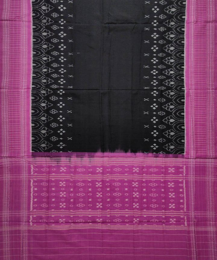 Black magenta handloom cotton sambalpuri dupatta