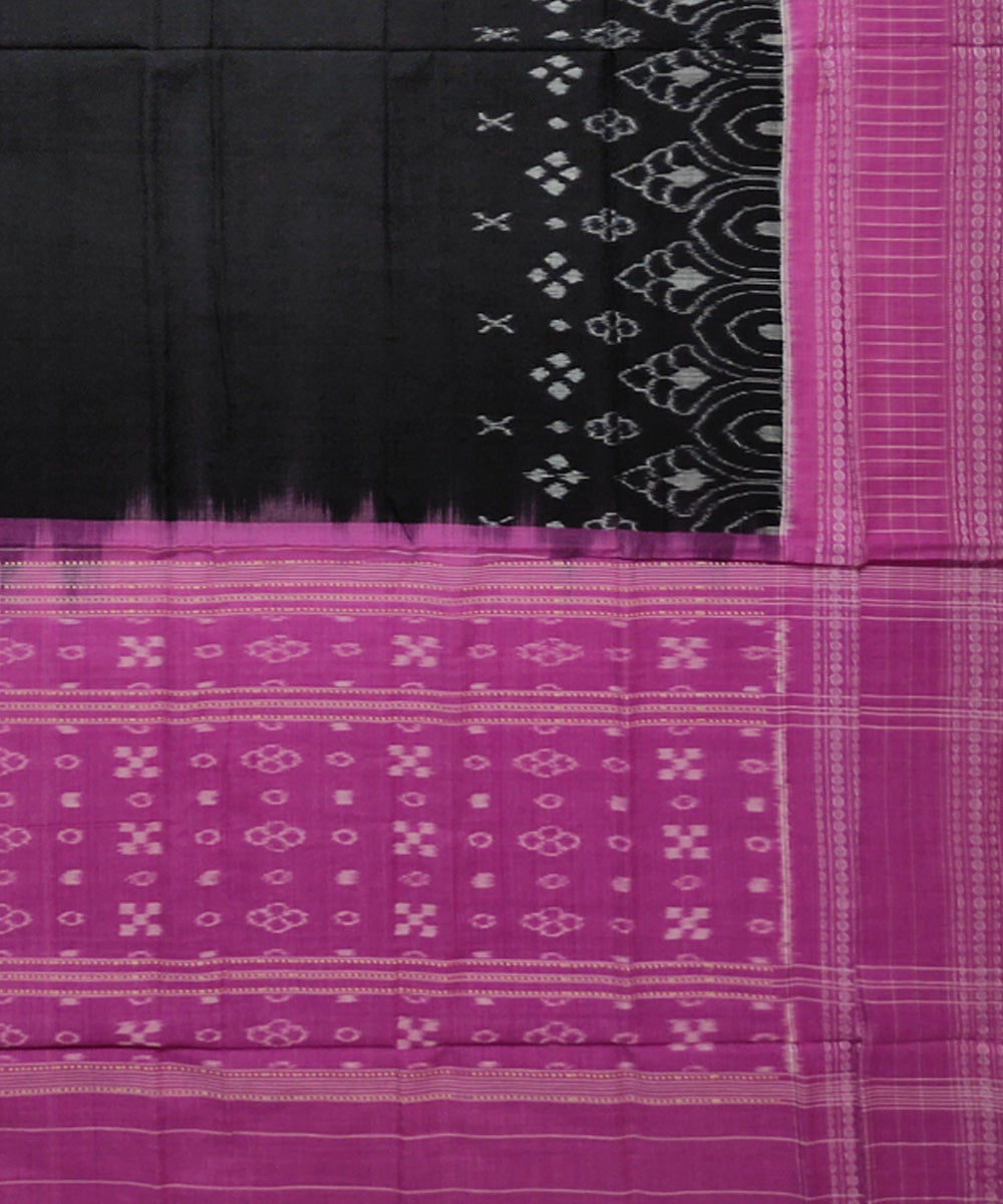 Black magenta handloom cotton sambalpuri dupatta