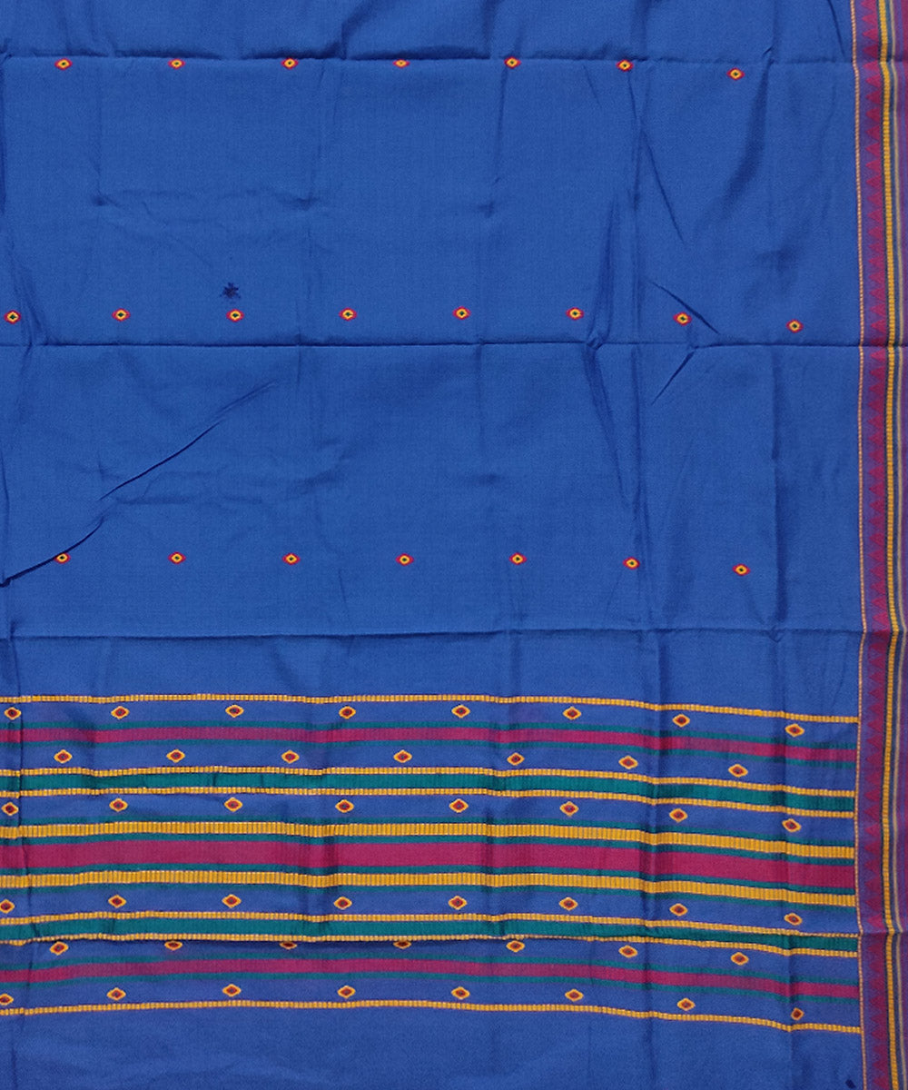 Blue maroon handloom cotton dongoria dupatta