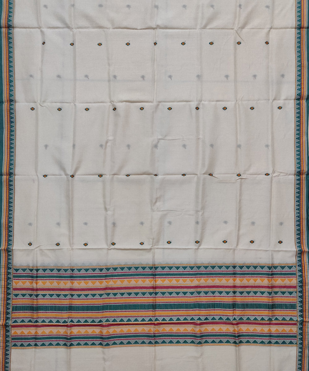 Off white handloom cotton dongoria dupatta