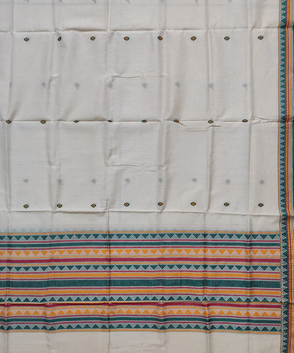Off white handloom cotton dongoria dupatta