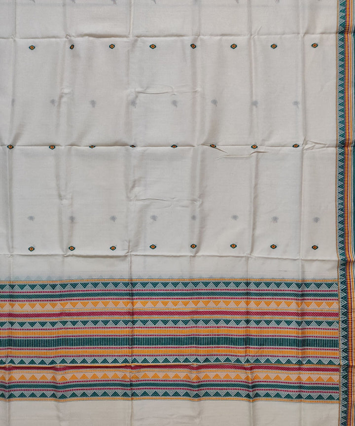 Off white handloom cotton dongoria dupatta