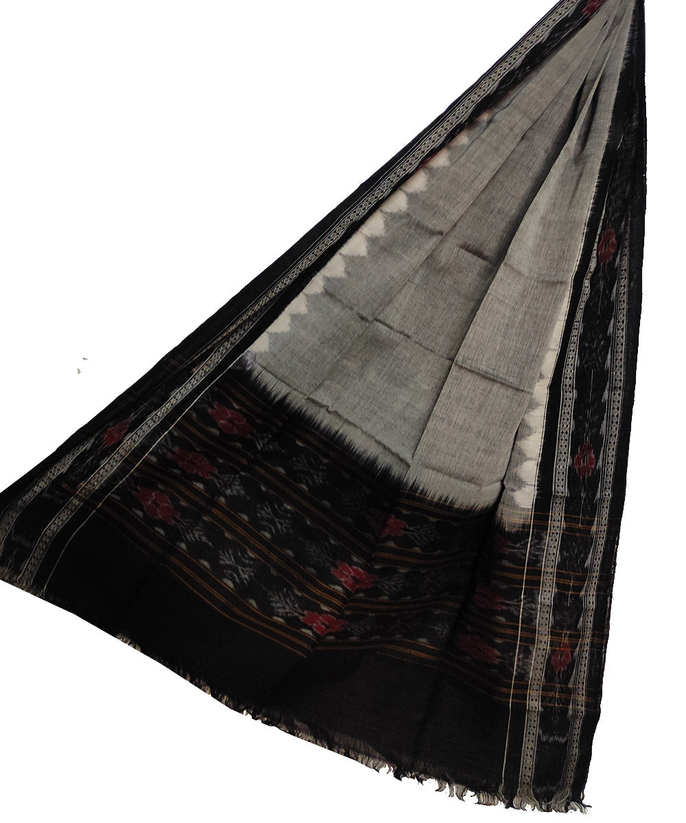 Grey black handloom cotton sambalpuridupatta