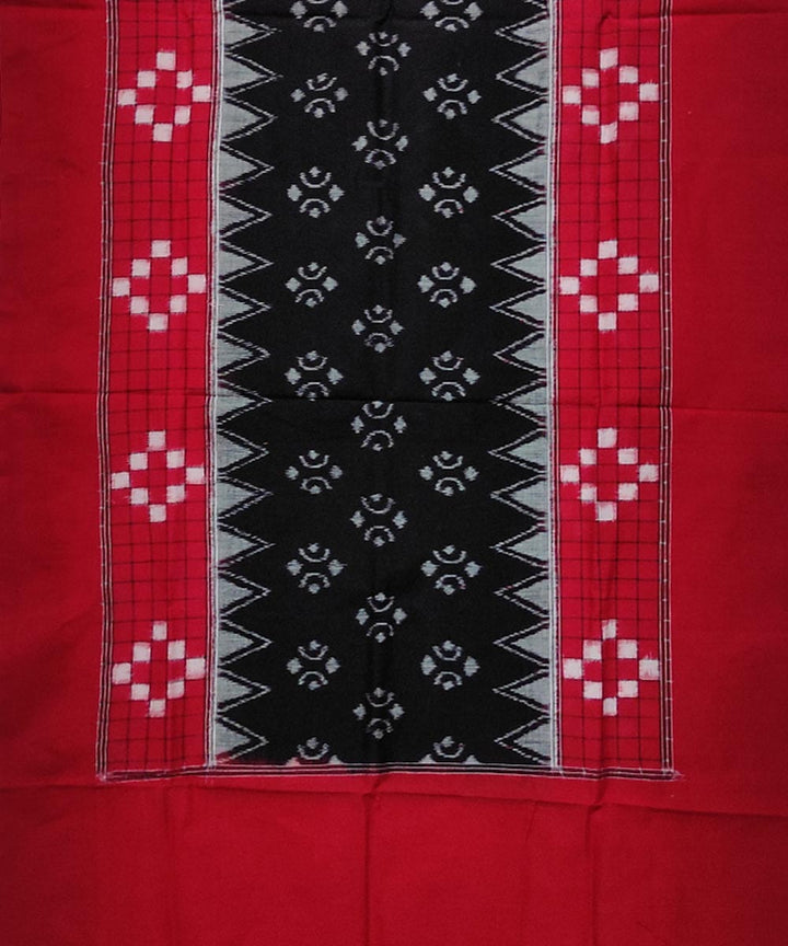 Red black handloom cotton sambalpuri stole