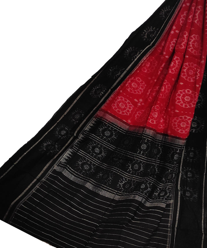 Red black handloom sambalpuri cotton dupatta