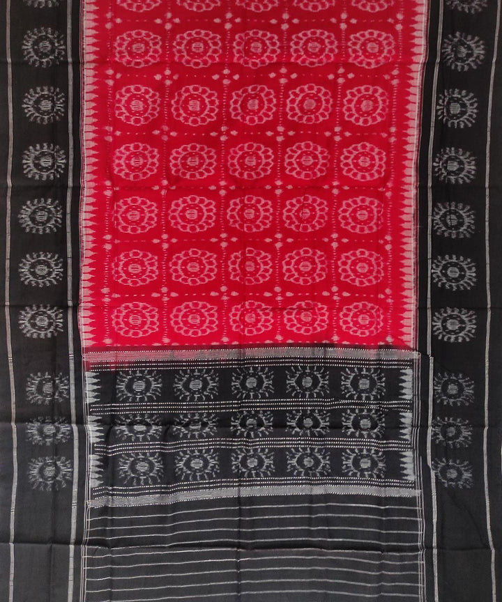 Red black handloom sambalpuri cotton dupatta