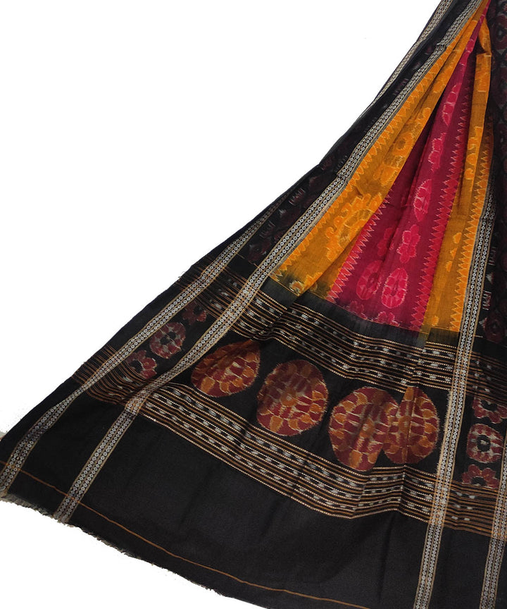 Multicolor black handloom sambalpuri cotton dupatta