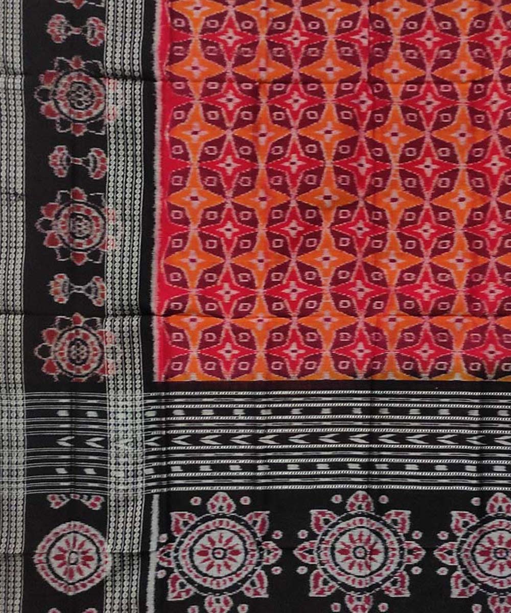 Multicolor black cotton handloom sambalpuri dupatta