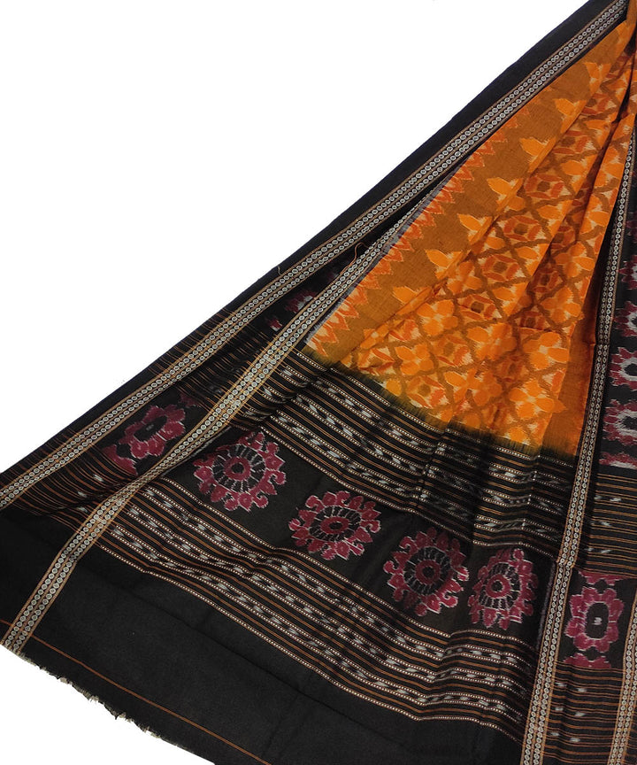 Multicolor black cotton sambalpuri handloom dupatta