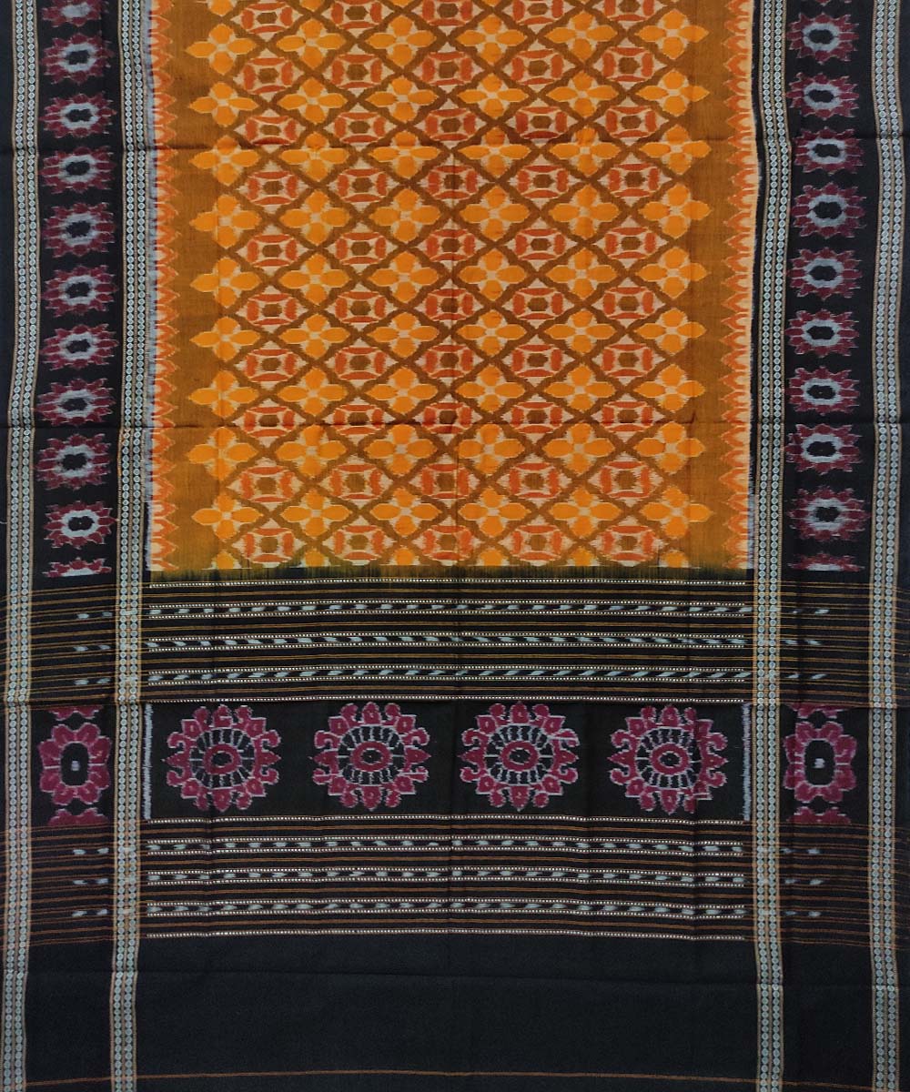 Multicolor black cotton sambalpuri handloom dupatta