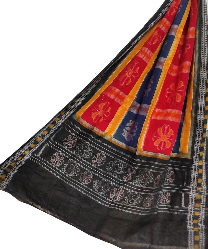 Red black yellow handloom cotton sambalpuri dupatta