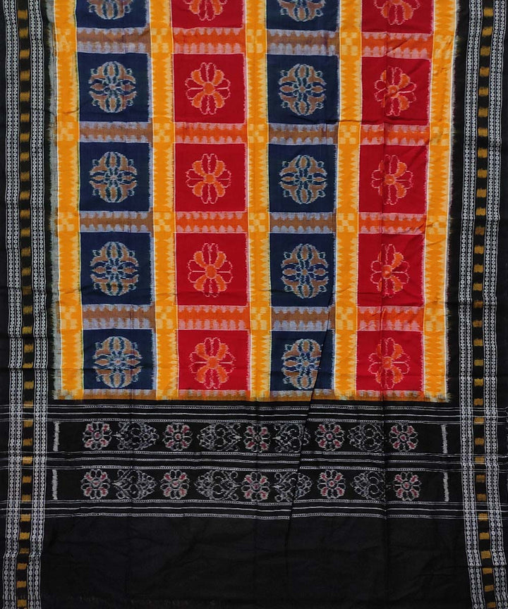 Red black yellow handloom cotton sambalpuri dupatta