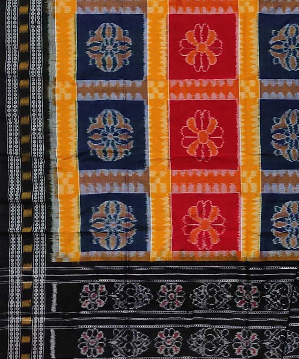 Red black yellow handloom cotton sambalpuri dupatta