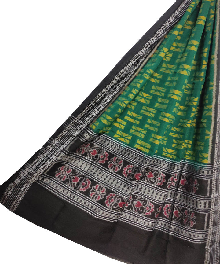 Light green black handloom cotton sambalpuri dupatta