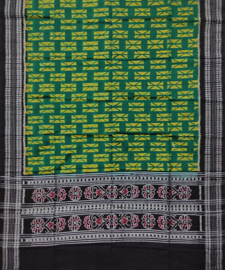 Light green black handloom cotton sambalpuri dupatta