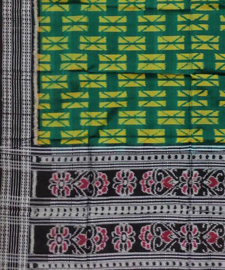 Light green black handloom cotton sambalpuri dupatta