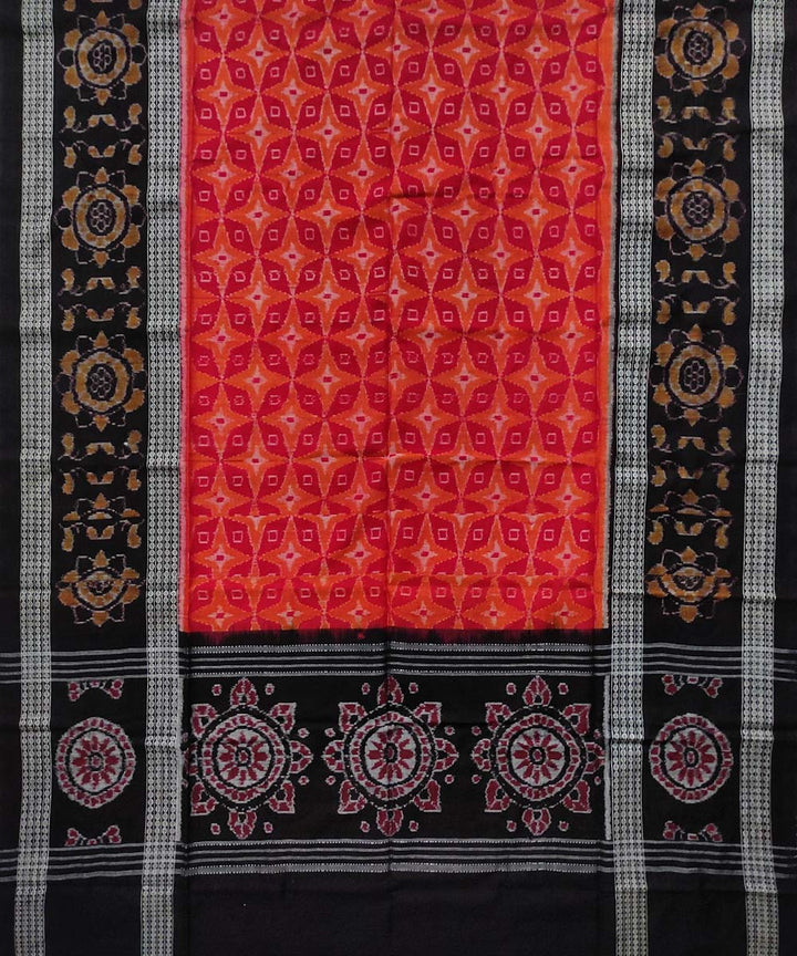 Red black sambalpuri cotton handloom dupatta