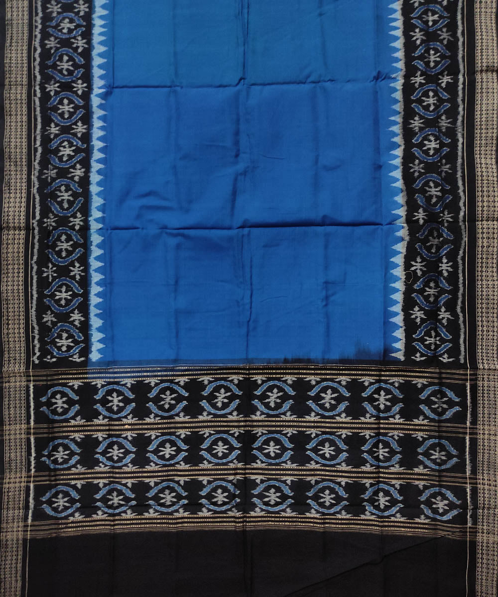 Navy blue black cotton sambalpuri handloom dupatta