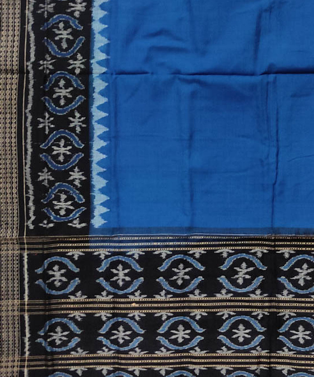 Navy blue black cotton sambalpuri handloom dupatta