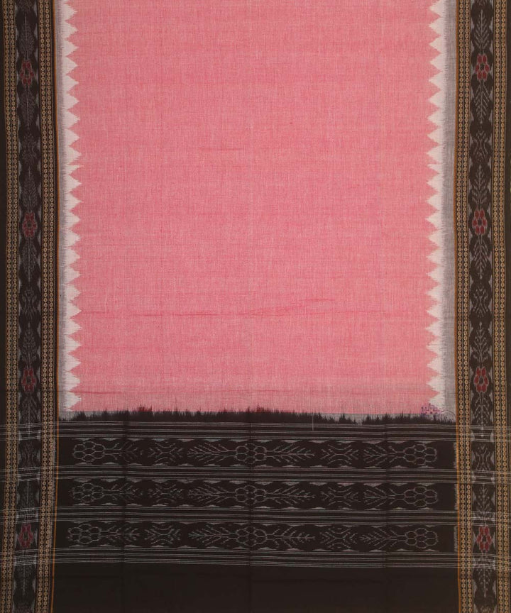 peach black handloom cotton sambalpuri dupatta