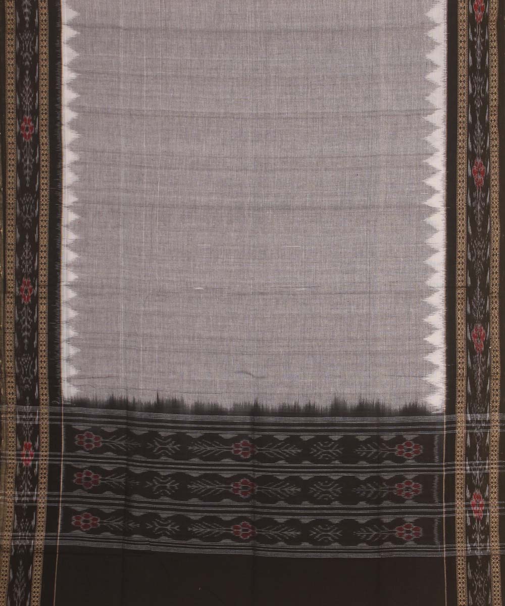 grey black handloom cotton sambalpuri dupatta