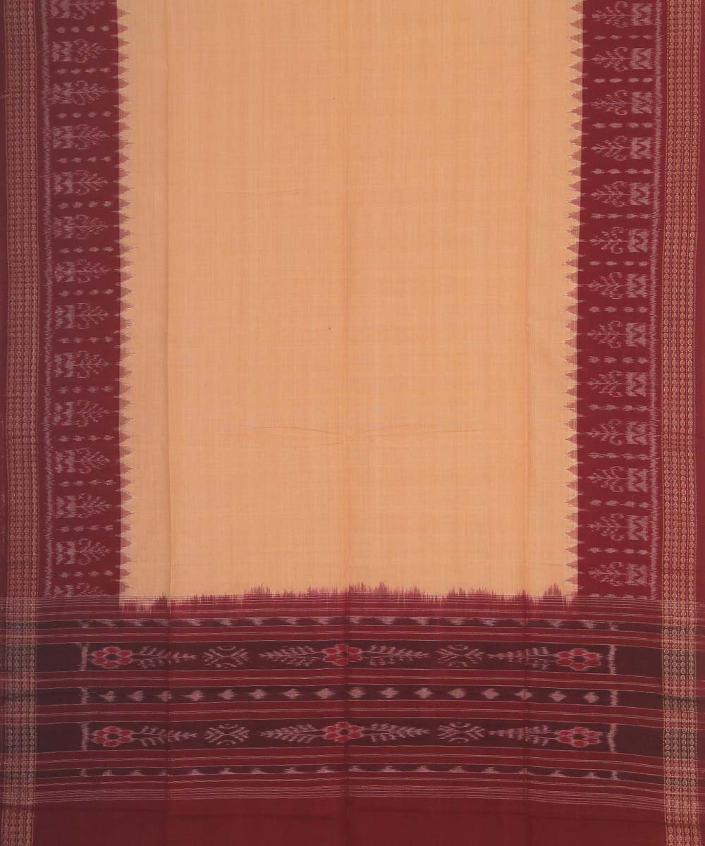 cream maroon handloom cotton sambalpuri dupatta
