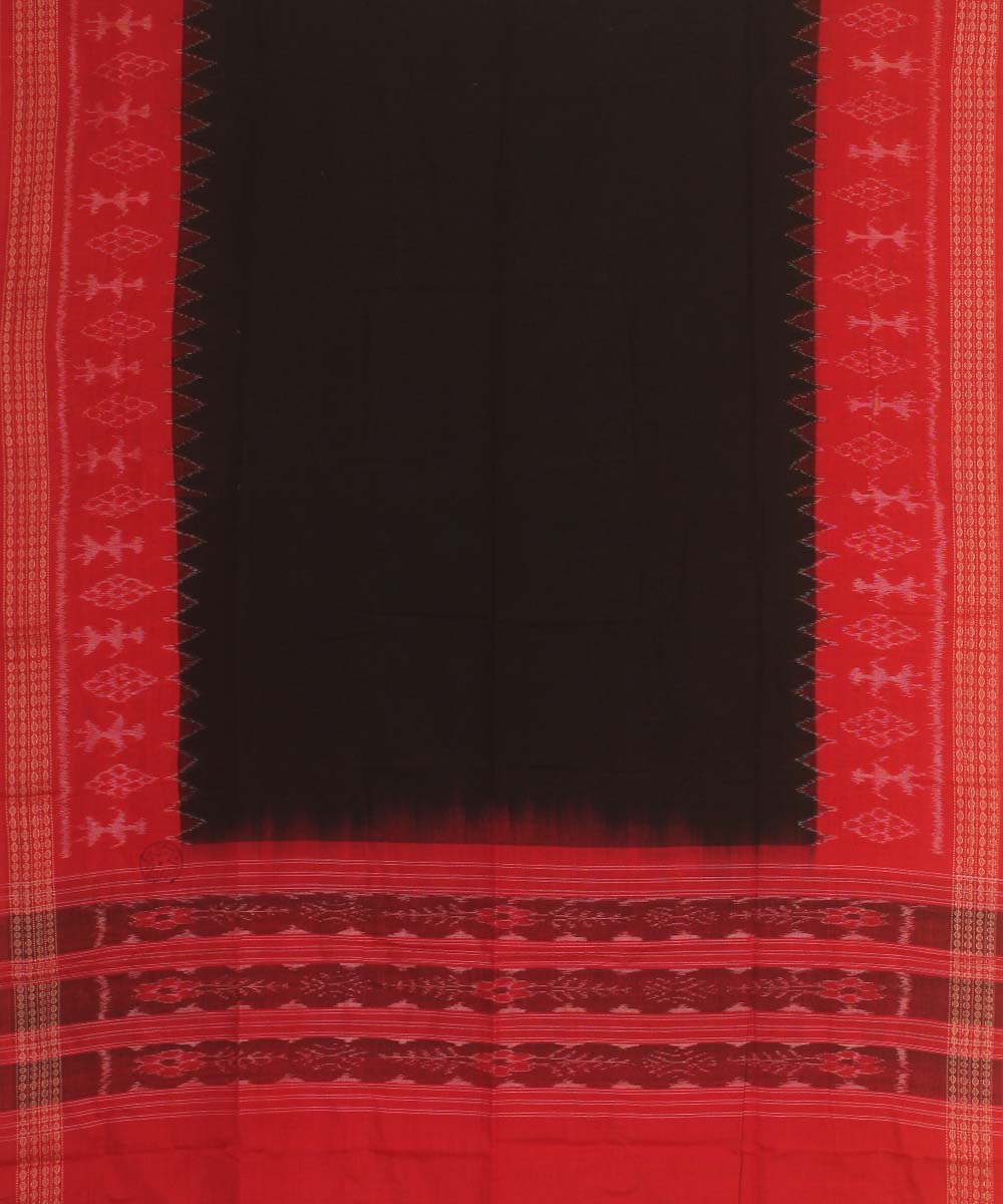 black red handloom cotton sambalpuri dupatta