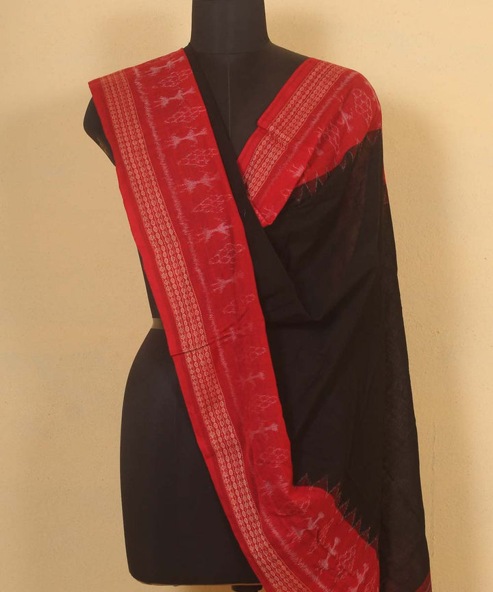 black red handloom cotton sambalpuri dupatta