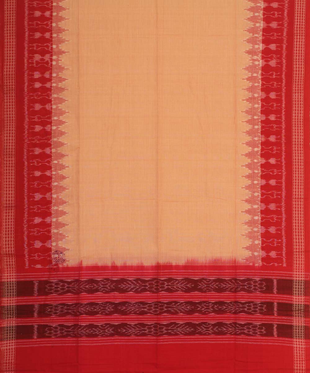cream red handloom cotton sambalpuri dupatta